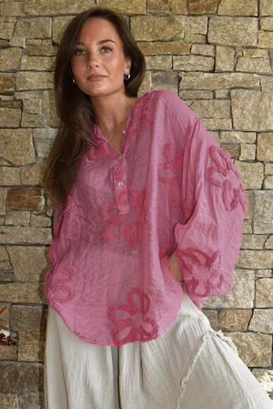 Sabo Boucle Flower Blouse Bubblegum